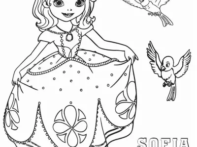 Tranh tô màu công chúa Sophia giúp bé phát triển sáng tạo