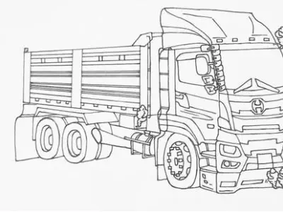 Tranh tô màu xe tải dễ tải in miễn phí cho bé thỏa sức chơi