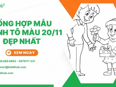 Tổng hợp Tranh Tô Màu Thiệp 20/11 Đẹp Nhất Cho Bé Yêu